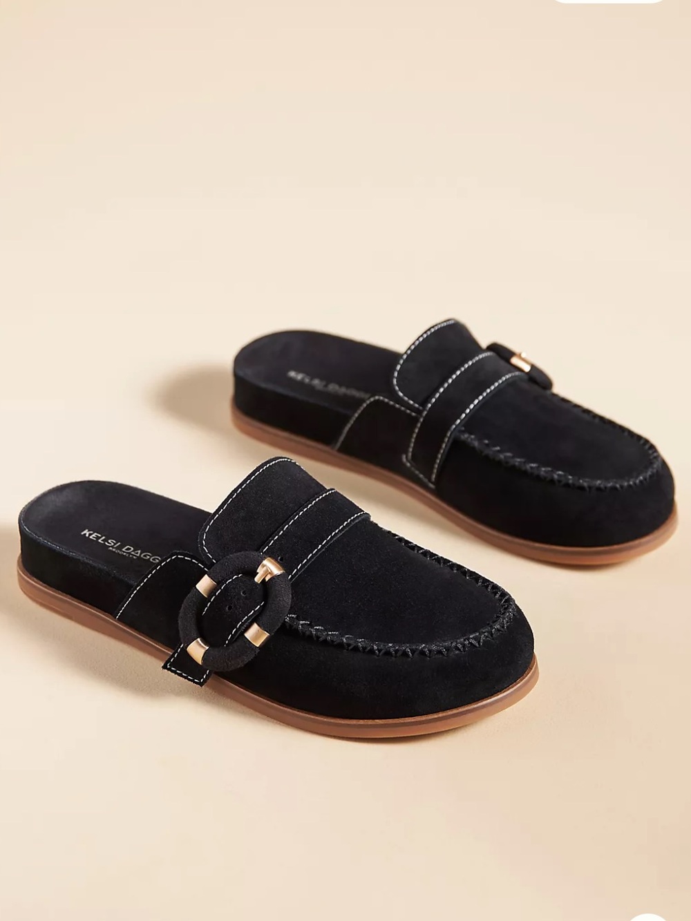 Kelsi Dagger Brooklyn Faze Mules in Black Suede 7.5